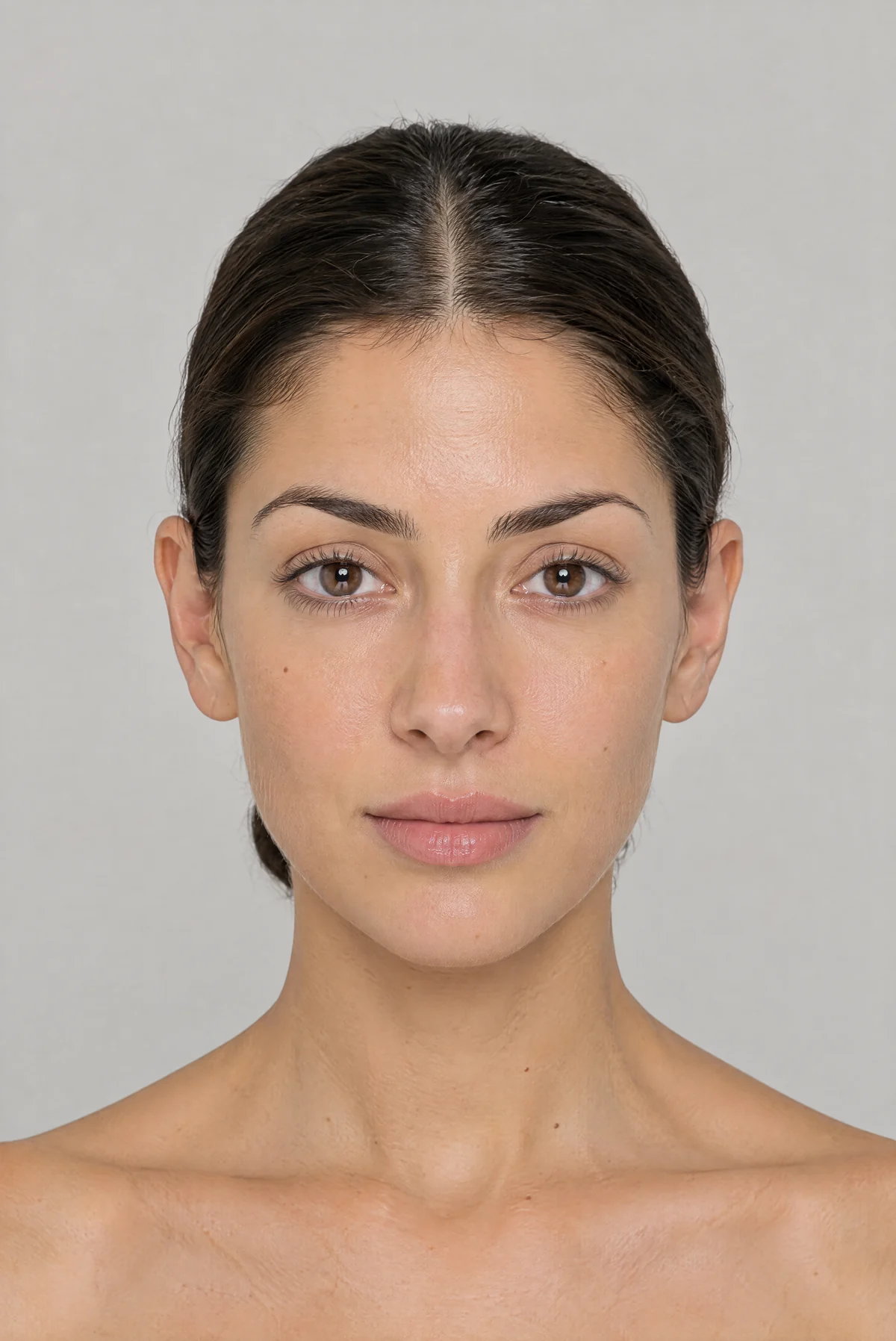 Il volto della modella, senza extension